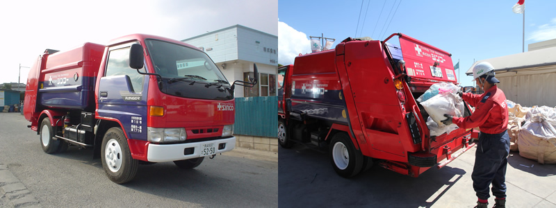 回転式及び圧縮式塵芥車（3t車：1台／2t車：4台）